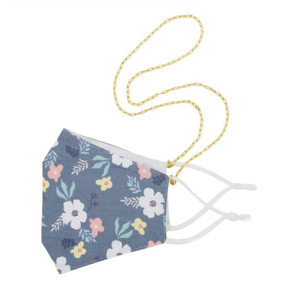 Blue Floral (Mask & Chain)
