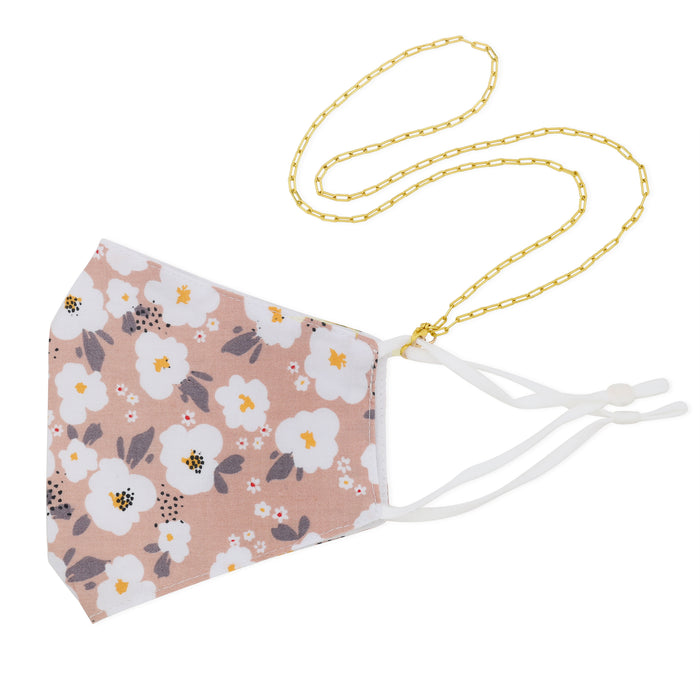 Pink Floral (Mask & Chain)