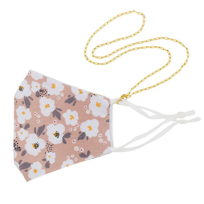 Pink Floral (Mask & Chain)