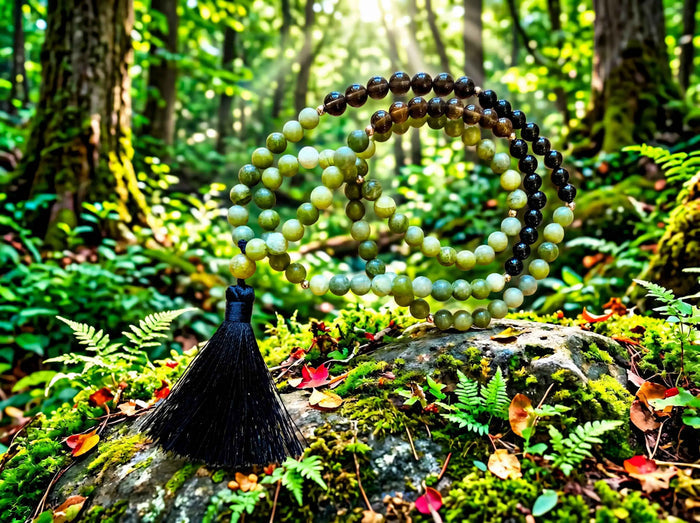 Forest Sage Jade Mala Necklace