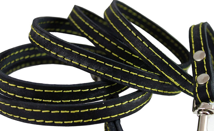 Genuine Leather Dog Leash 1/2" Wide 6 Ft, Small Breeds