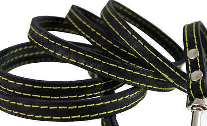 Genuine Leather Dog Leash 1/2" Wide 6 Ft, Small Breeds