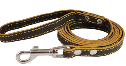 Genuine Thick Leather Dog Leash 5/8" Wide 6 Ft, Medium, Large