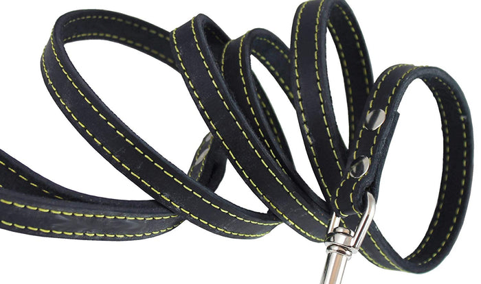 Genuine Thick Leather Dog Leash 5/8" Wide 6 Ft, Medium, Large
