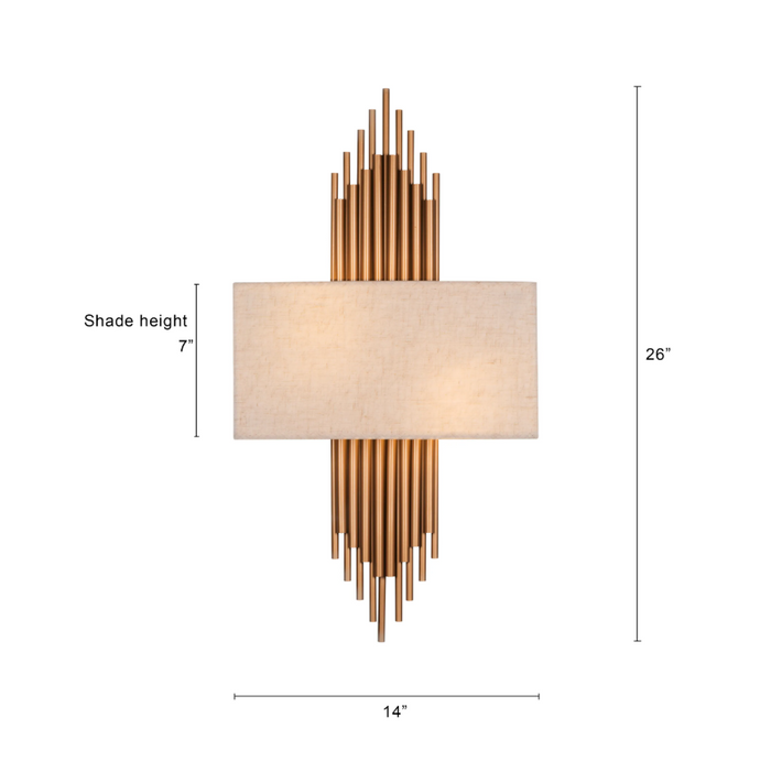 Gilded Organ Sconce Wall Light - 14in * 26in (J)
