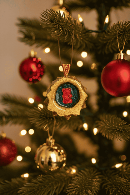 Golden Bear Resin Pinecone Ornament | Handmade Holiday Forest Decor | PNW Nature Art - Smokin Resin Company