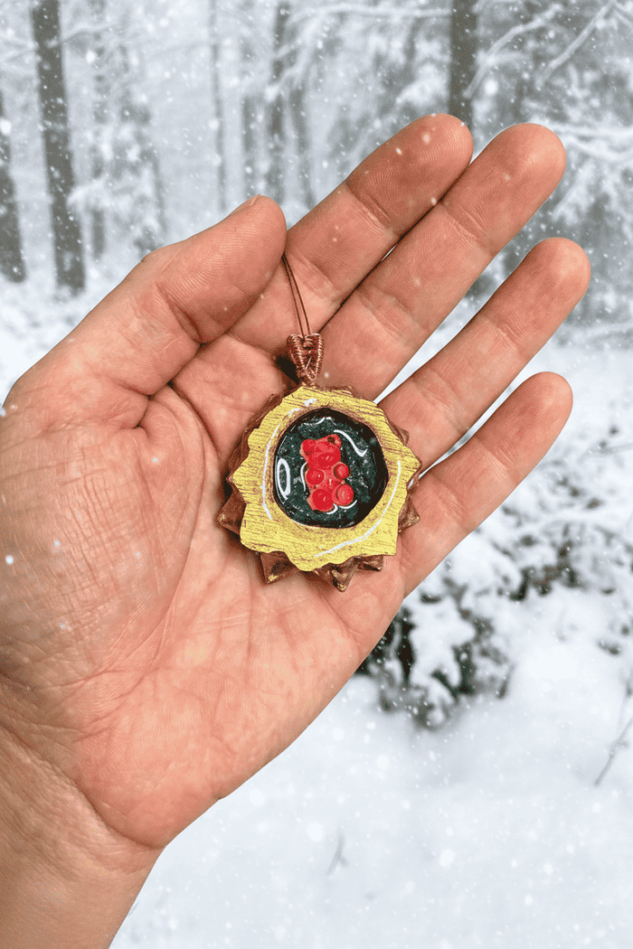Golden Bear Resin Pinecone Ornament | Handmade Holiday Forest Decor | PNW Nature Art - Smokin Resin Company