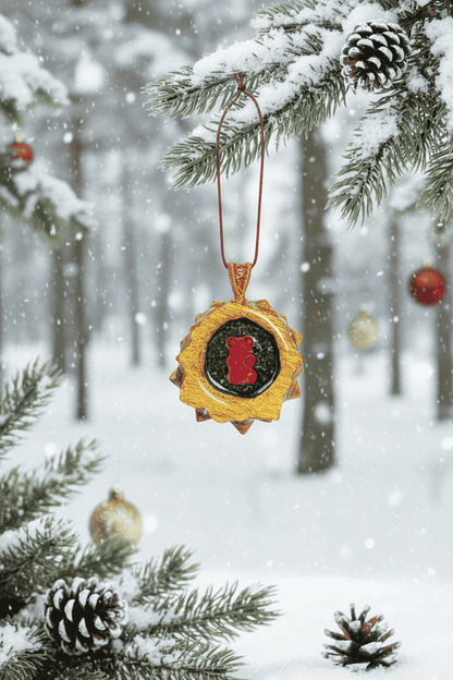 Golden Bear Resin Pinecone Ornament | Handmade Holiday Forest Decor | PNW Nature Art - Smokin Resin Company