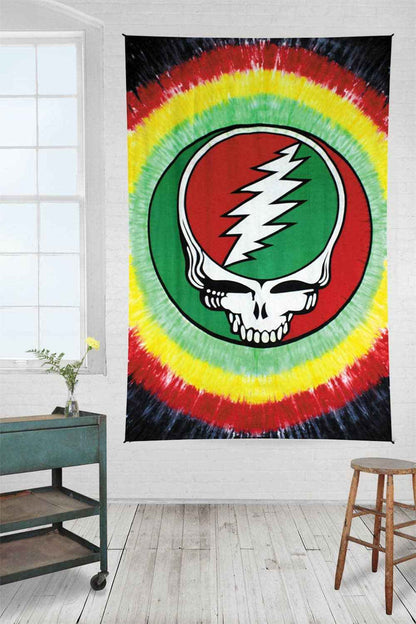 Grateful Dead Tapestry Rasta SYF Tie Dye Hippie Tapestries: 60x90 inches