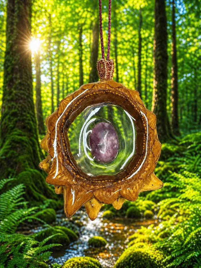 Handcrafted Necklace | Unique Lepidolite Pendant for Nature Lovers