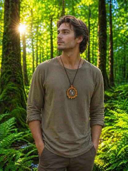 Handcrafted Necklace | Unique Lepidolite Pendant for Nature Lovers