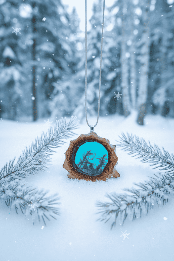 Lake of Fire Opal Resin Pinecone Ornament | Handmade Holiday Forest Decor | PNW Nature Art - Smokin Resin Company