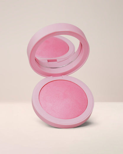 EM Cosmetics Heaven's Glow Blush in Seraph, a warm pink-peach with gold pearl for a luminous, angelic, radiant glow.