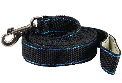 Heavy Duty Nylon Dog Leash 1.4" Wide, 6ft Length with Leather Padded Handle XLarge Great Dane, Corso
