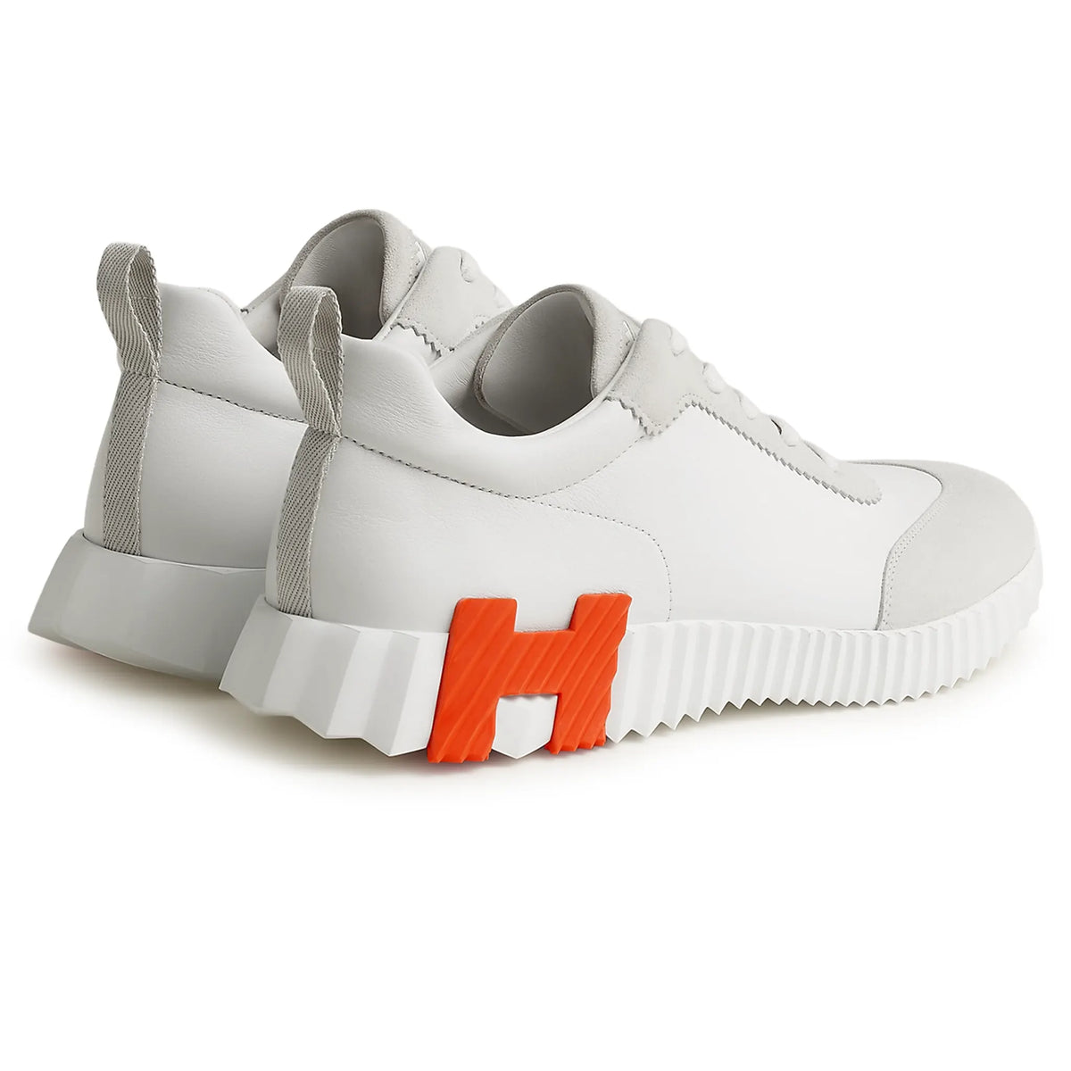 Hermès Paris Bouncing Calf Sneaker White Orange