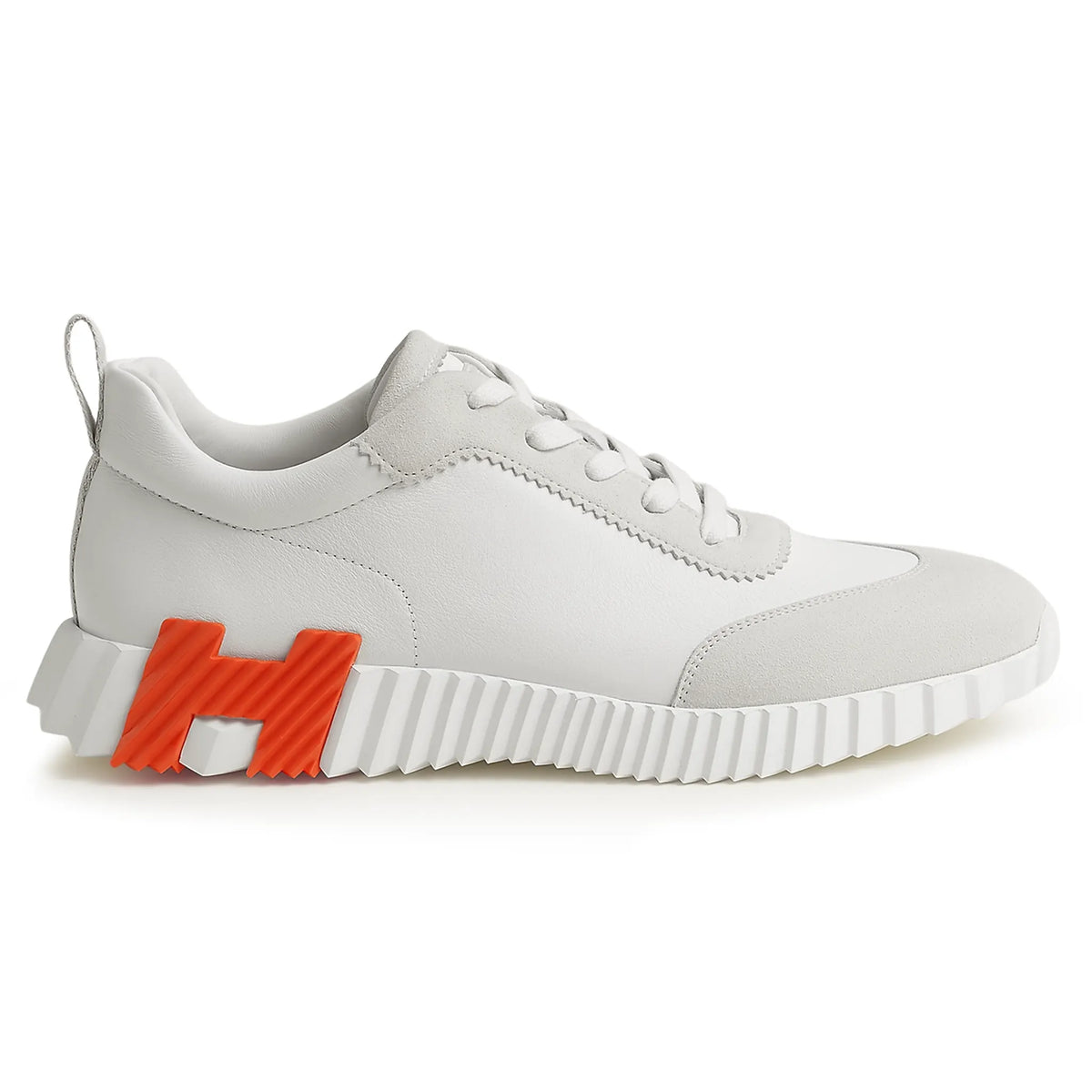 Hermès Paris Bouncing Calf Sneaker White Orange