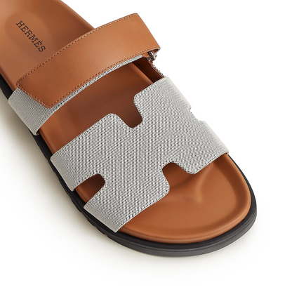 Hermès Paris Chypre Plum Natural Sandals