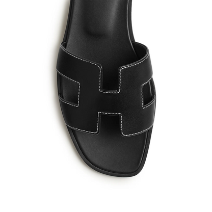 Hermès Paris Oran Black Sandal