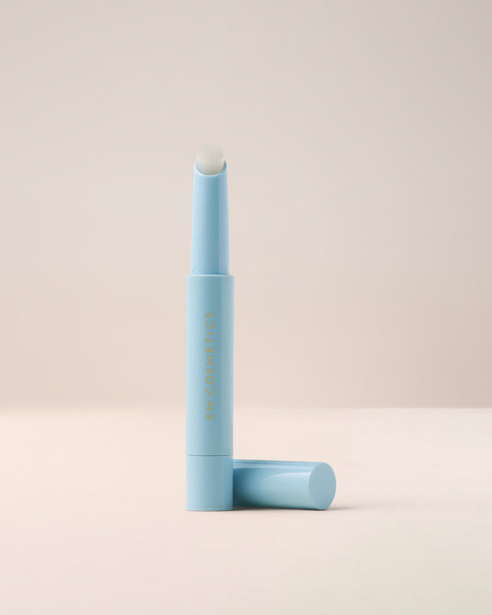 EM Cosmetics Lip Cushion in Clear Quartz, a clear shade for a pure, glassy shine and a nourishing, cushiony feel.
