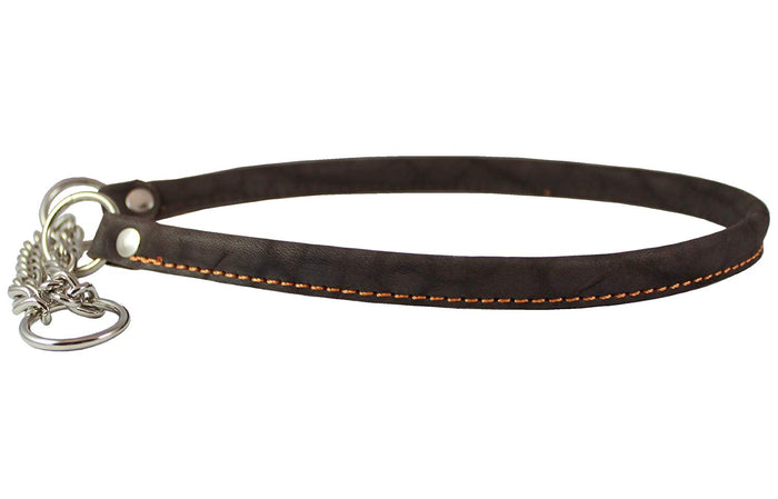 Martingale Genuine Leather Dog Collar Choker Medium to Large 16"-19" Neck, Pitbull, Amstaff, Boxer