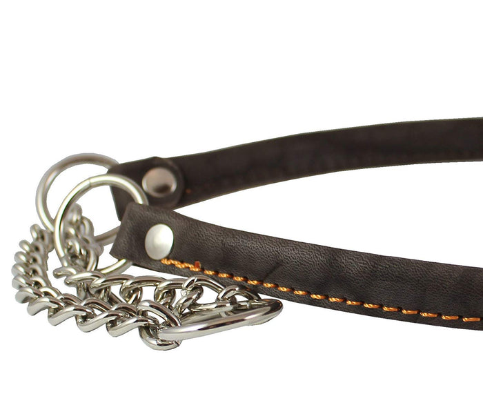 Martingale Genuine Leather Dog Collar Choker Medium to Large 16"-19" Neck, Pitbull, Amstaff, Boxer