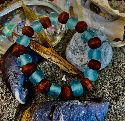 Ocean Drift Recycled Sea Glass Bracelet - Smokin Resin Company