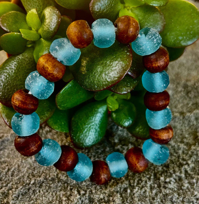 Ocean Drift Recycled Sea Glass Bracelet - Smokin Resin Company