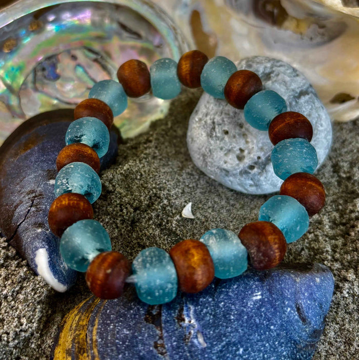 Ocean Drift Recycled Sea Glass Bracelet - Smokin Resin Company