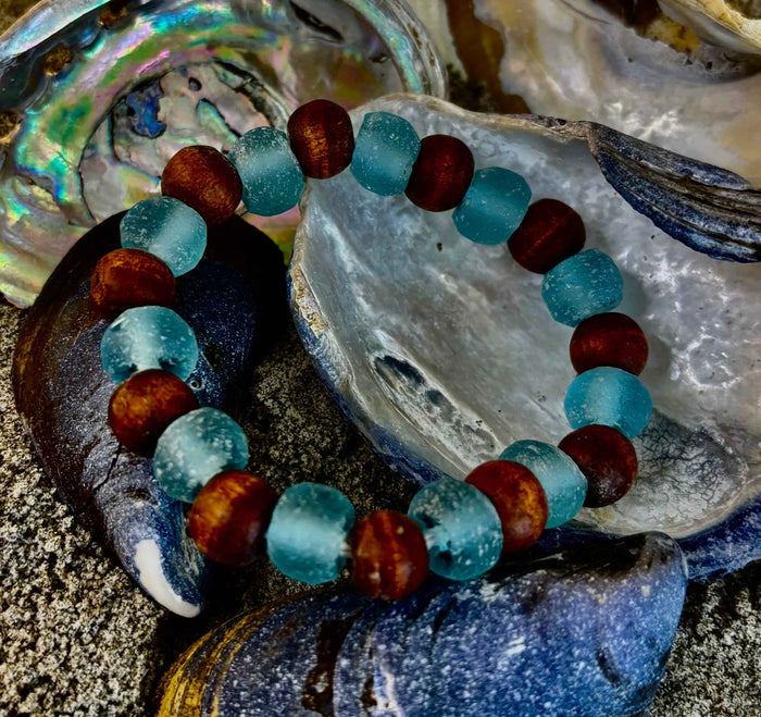 Ocean Drift Recycled Sea Glass Bracelet - Smokin Resin Company