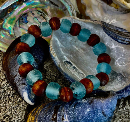 Ocean Drift Recycled Sea Glass Bracelet - Smokin Resin Company