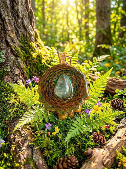 Prehnite Pinecone Pendant - Nature-Inspired Elegance