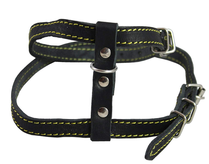 Real Leather Feline Harness, 16"-18.5" Chest, 1/2" Wide, Medium to Large Cats