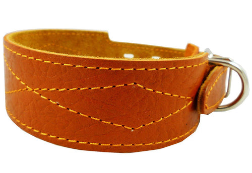 Real Leather Tapered Dog Collar 1.75" Wide, Fits 15"-19" Neck, Medium