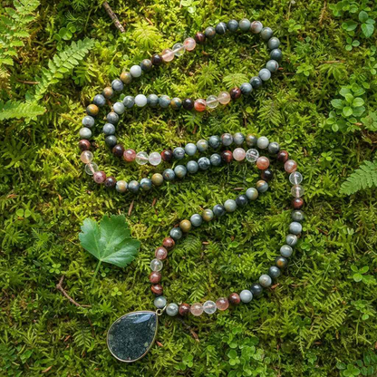 Red Tiger Eye Fire Quartz Mala Necklace