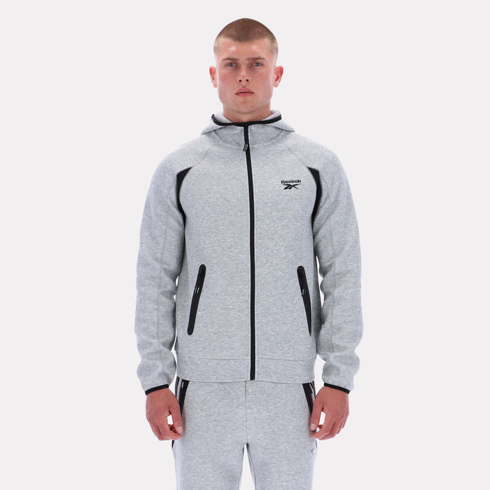 Reebok Apparel Men Reebok Contrast Panel Zip Hoodie GREY MARL