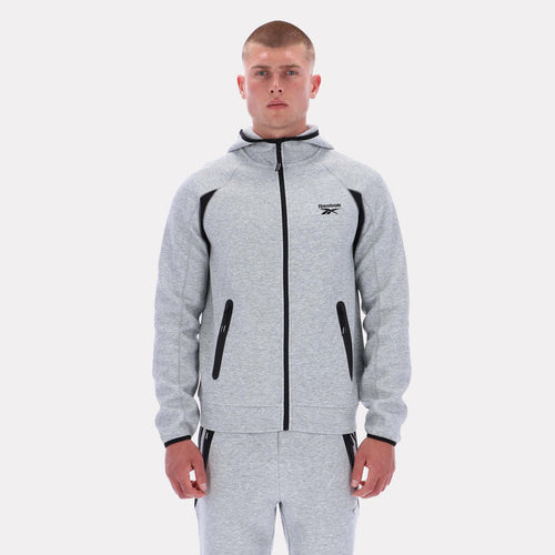 Reebok Apparel Men Reebok Contrast Panel Zip Hoodie GREY MARL