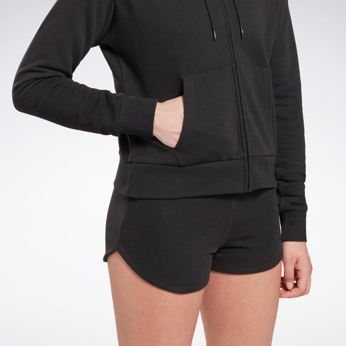 Reebok Apparel Women Reebok Identity Small Logo French Terry Zip-Up Hoodie BLACK