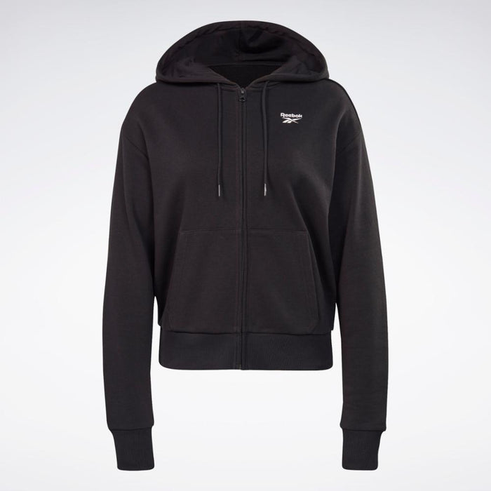 Reebok Apparel Women Reebok Identity Small Logo French Terry Zip-Up Hoodie BLACK