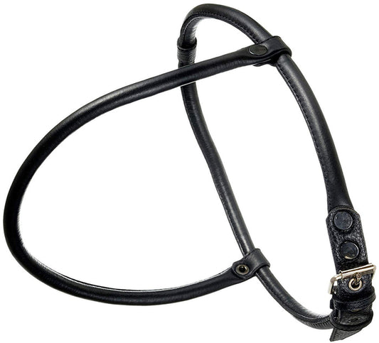 Round Genuine Rolled Leather Dog Harness 5/8" Diam 33"-36" Chest for Large Breeds