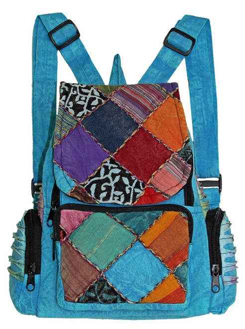 Soho Turquoise Patchwork Backpack - Smokin Resin Company