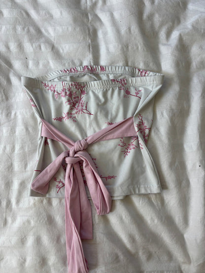 strapless tie back top