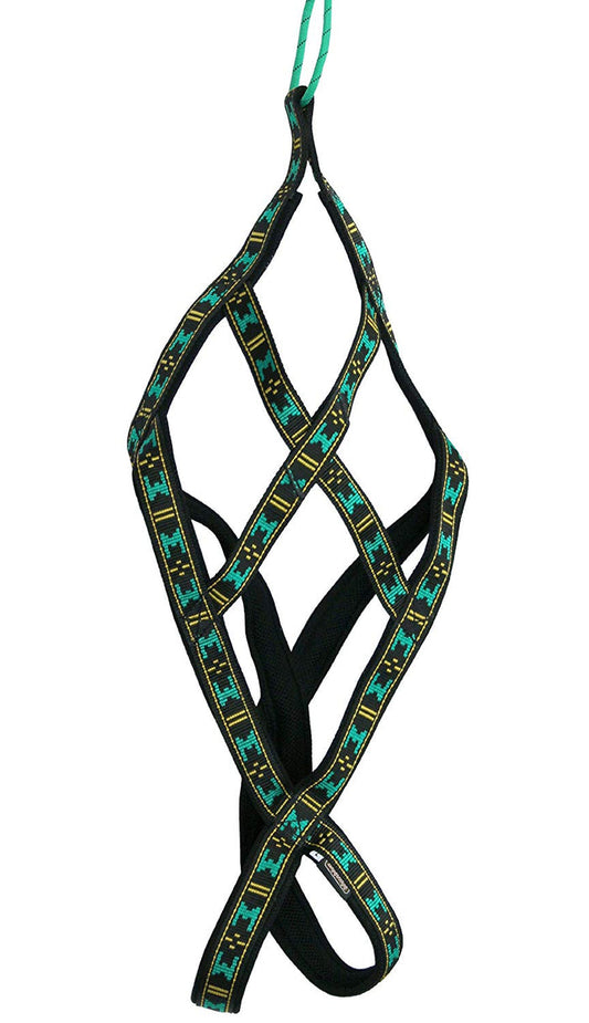 Weight Pulling Sledding Dog Harness X-back Style Black/Green Large, 21" Neck Circumference