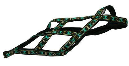 Weight Pulling Sledding Dog Harness X-back Style Black/Green XLarge, 22.5" Neck Circumference